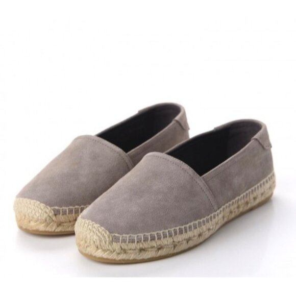 SAINT LAURENT Women’s Suede Whipstitch Trim Espadrilles Rose Antique 35.5 - Picture 1 of 9